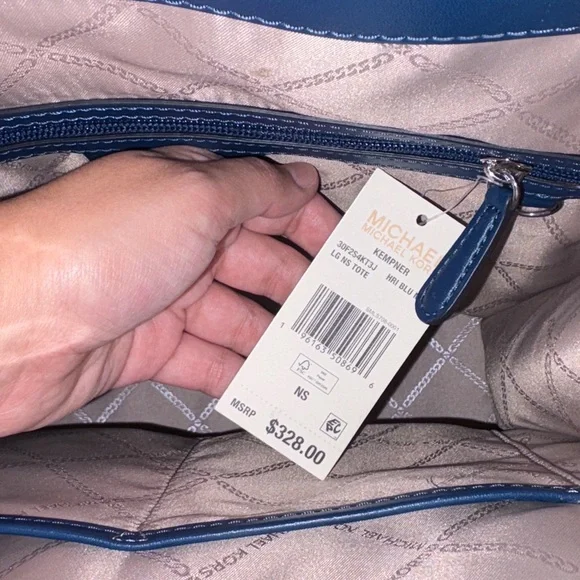 Michael Kors Navy Geometric Tote - Picture 6 of 8